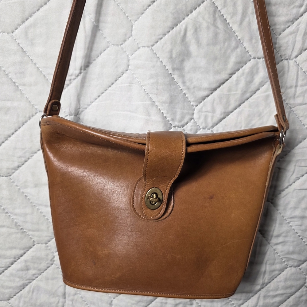 Vintage Coach Nottingham 9948 Binocular Bag Crossbody British Tan Brown USA - Picture 2 of 12